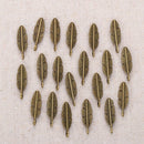 DIY Finding Jewelry Small Charm Bracelet Beads Feather Leaf Necklace Pendant