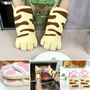 1 xCat Paw Oven Mitts Long Baking Insulation Gloves Resistant Heat H2O0