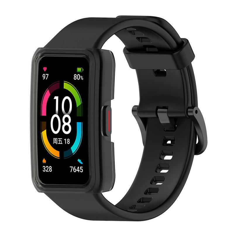 Smart Watch PC Housing Frame for Honor Band 6 Protective Cover (Black) Newly