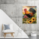 Full Cross Stitch 11CT Cotton DIY Rooster Counted Embroidery Hanging Painting
