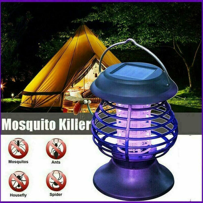 Solar Powered LED Mosquito Fly Bug Insect Zapper Killer Lamp Light Outdoor D3B1