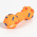 Colorful Dotted Dumbbell Shaped Squeeze Squeaky Faux Bone Pet Dog Toys Newly