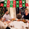 9pcs/set Xmas Party Tableware Waterproof Xmas Paper Cups Plates Festive Supplies