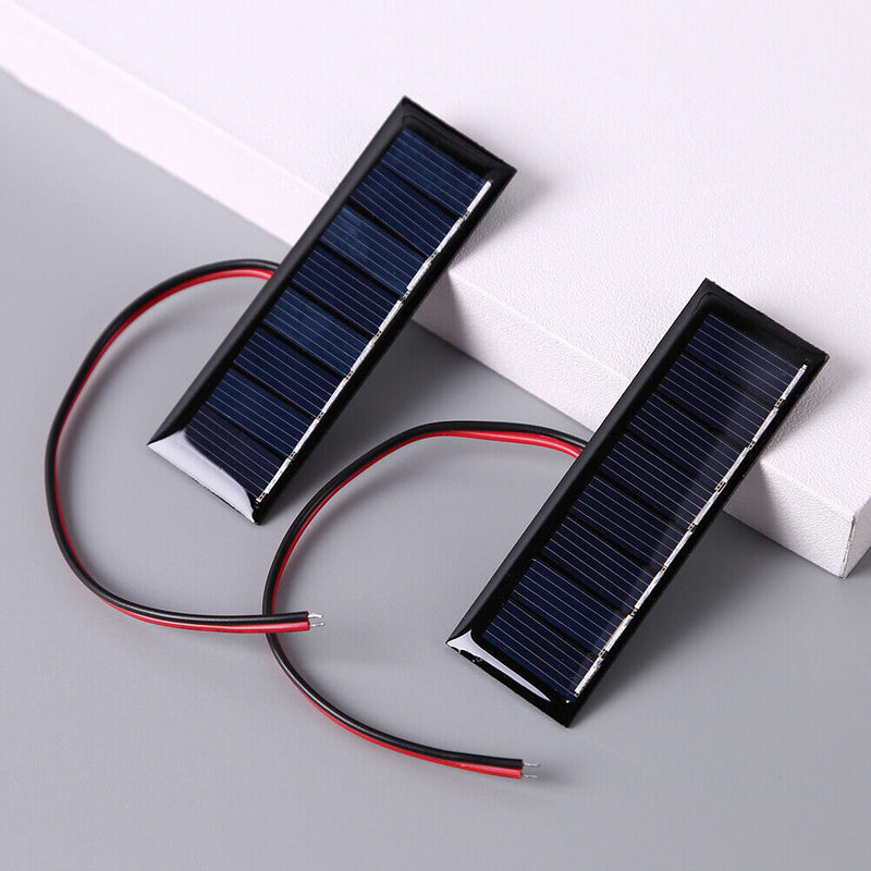 4V 0.2W Epoxy Solar Panel 8 Solar Cells 2 Wires 75x25mm for DIY Solar Project