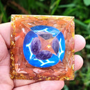 Orgonite Pyramid Peridot Chakra Healing Crystal Energy Generator Craft (B) Newly