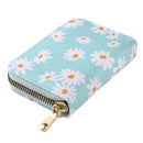 Fashion Women PU Daisy Flower Card Oaganizer Casual Ladies Wallet (Green)