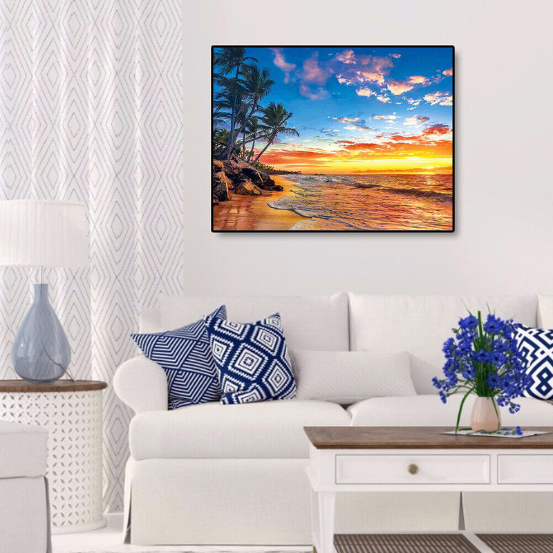 Painting By Numbers Sea Scenery DIY Oil Coloring Landscape Drawing Pictures