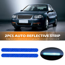 2x Car Reflector Stickers Rearview Mirror Reflective Warning Tape (Blue) Newly