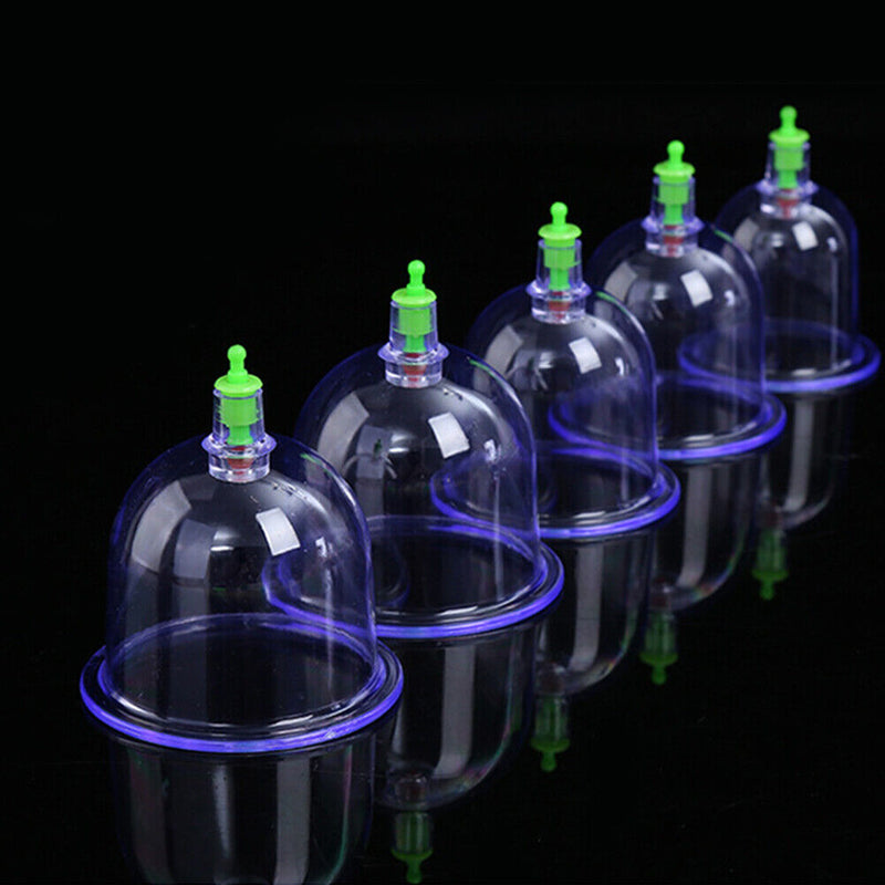 12pcs Chinese Medical Vacuum Cans Cupping Cup Massage Therapy Kit w/Suction Pump