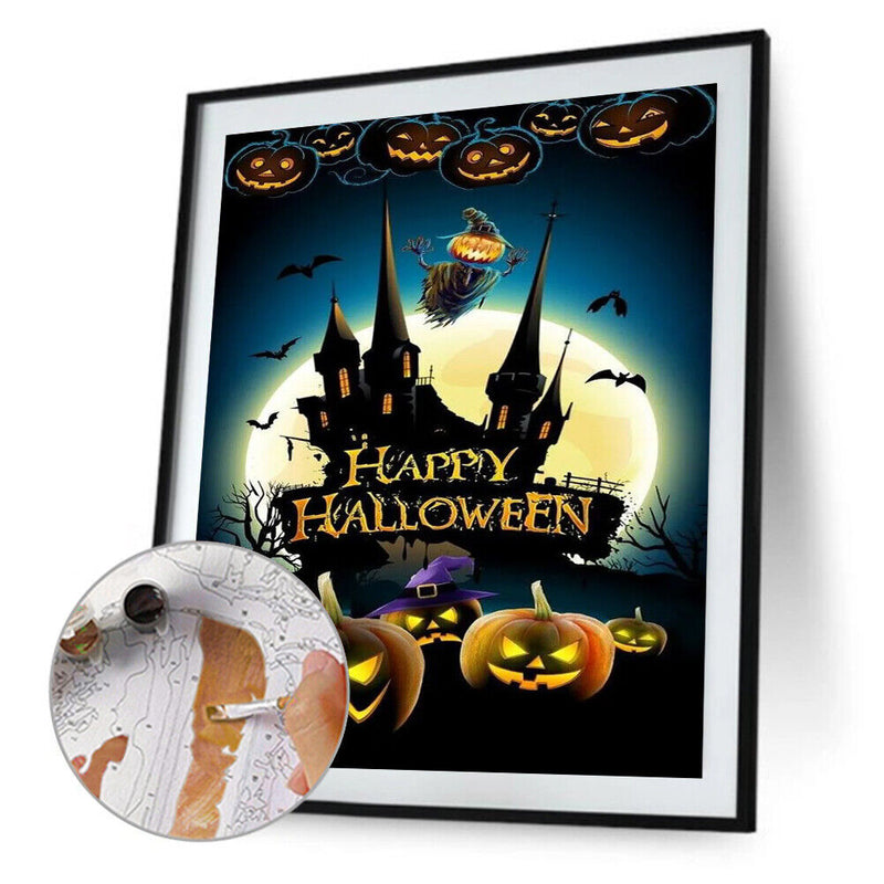 Halloween Pumpkin Oil Paint By Numbers Kit Frameless Picture 40x50cm (B1604)