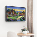 DIY Full Drill Round Diamond Painting Kit Suburban Garden Landscape Drawing Gift