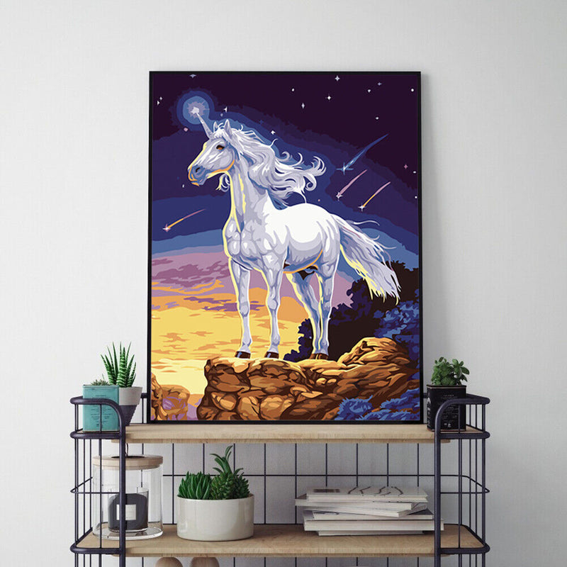 Hand Painted Artwork Frameless DIY Relaxing Horse Painting By Numbers Picture