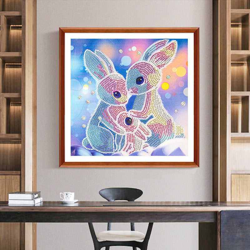 Rhinestone Special Shaped 5D DIY Pictures Art Kit Rabbit Home Diamond Painting