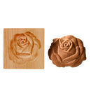 Wooden Cookie Mold Flower Shape Carved Press Stamp for Biscuit Cake (B) Newly