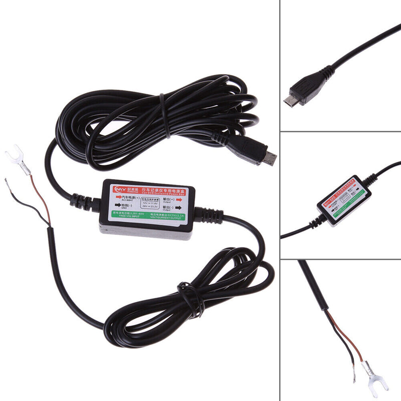 Dash Cam Hard Wire Kit for Car DVR Camera Vedio Recorder with Micro Port Newly