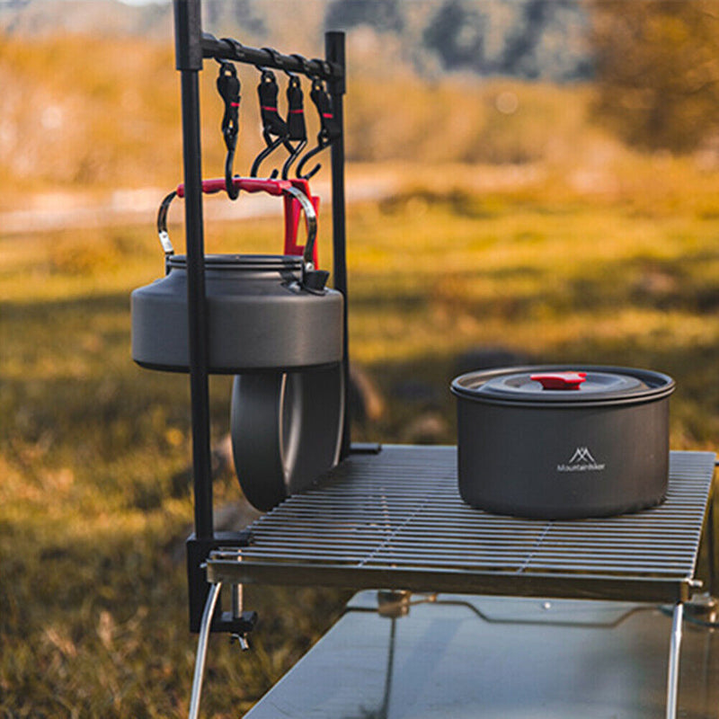 Outdoor Desktop Storage Rack Multifunction Desk Hanging Hook Shelf Stand