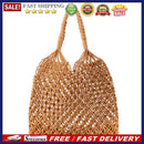 Beach Straw Shoulder Bag Womens Woven Summer Vacation Cotton Hollow Fishnet Tote