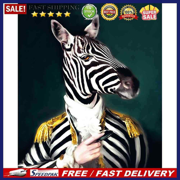 Zebra Gentleman Oil Paint By Numbers Kit DIY Frameless Drawing for Adults Home