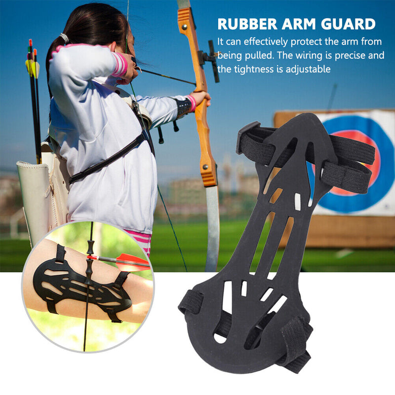 Recurve Bow Rubber Arm Guard Protective Sleeve Shot Training Forearm Protecto