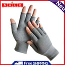5pcs Fingerless Outdoor Bicycle Anti-skid Half Finger Fishing Gloves (Grey)