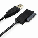 USB 2.0 to Slimline SATA 7+6 13pin Laptop CD DVD Optical Drive Adapter D2J0 L2T8