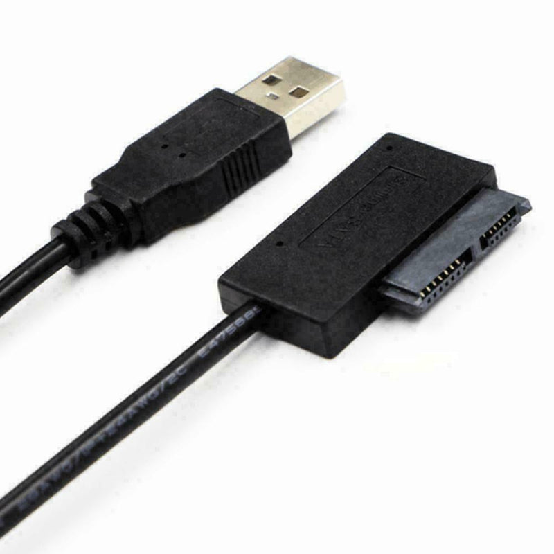 USB 2.0 to Slimline SATA 7+6 13pin Laptop CD DVD Optical Drive Adapter D2J0 L2T8