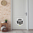 Cat Dog Flap Door Wall Kitten Interior Exterior Entry Gate Door (White) Newly