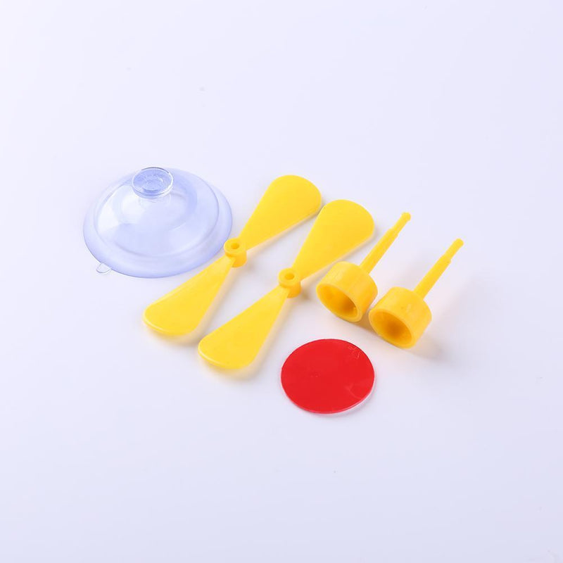 Motorcycle Bike Helmet Fan Decoration Cute Suction Cup Propeller (Yellow) Newly