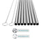 4X Straight Reusable Drinking Straws Steel Eco-Friendly w/ Brush`