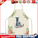 Art L Print Apron Linen Waterproof Cooking Bibs Kitchen Pinafore (68x55cm)