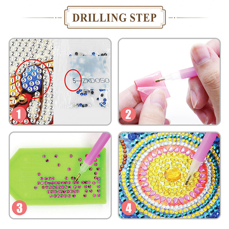 2pcs Diamond Painting Bookmark 5D DIY Special Shaped Drill Art Leather Tassels