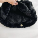 5pcs Retro Women Plush Leopard Love Shoulder Bag(Black)
