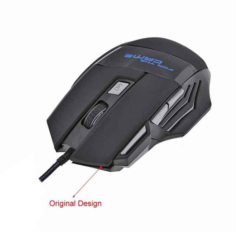 7-Color Backlight 5500 DPI Adjustable USB Wired Optical Mice for PC Gaming Mouse