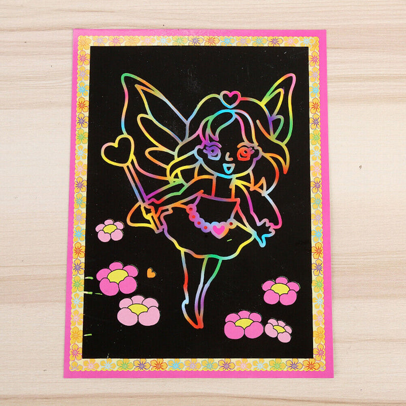 Kids Handmade Scratch Paper Colorful Drawing Scraping Painting Toys Random