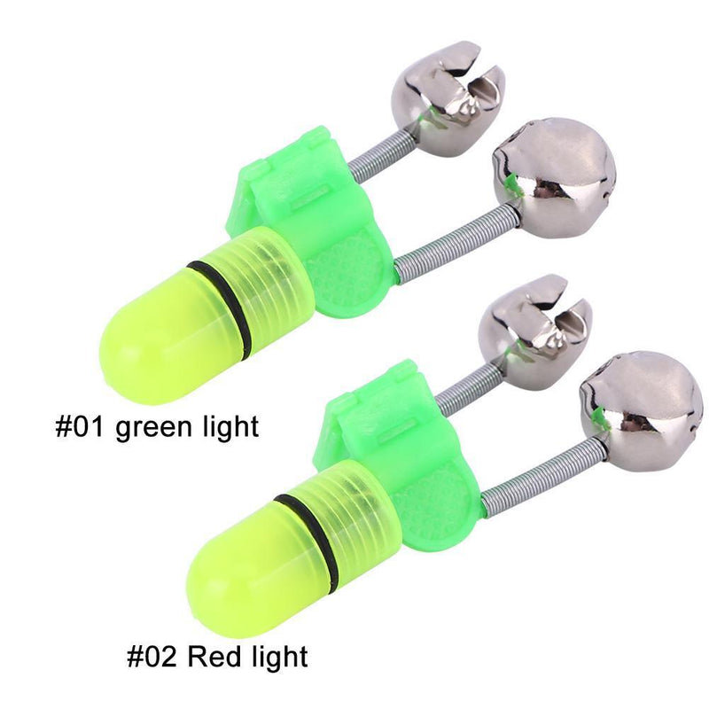 10pcNight Fishing Rod Tip Night Light Twin Bell Ring Fishing Bait Alarm Red