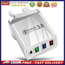 Universal 3 USB Fast Charger 3.1A Quick Charge PD USB-C Phone Wall Power Adapter