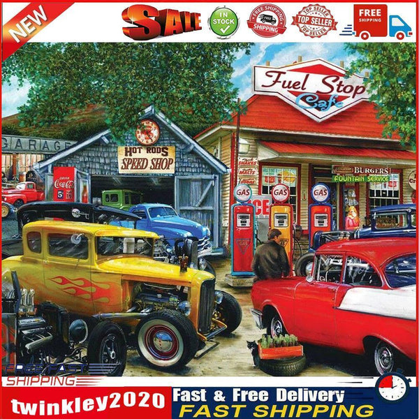 Oil Paint By Numbers Picture DIY Drawing Street Car Painting Kit Artwork Newly