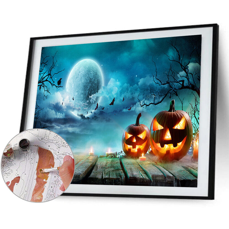 Halloween ghost 50x40cm Oil Paint By Numbers DIY Painting