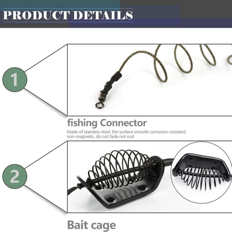 Carp Fishing Hair Rigs Sinker Cage Feeder Barbed Bait Holder Hook (40g)