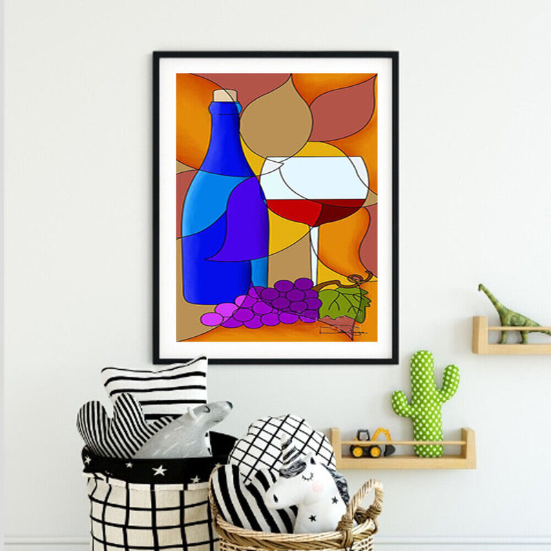 Wine and Grape Oil Paint By Numbers Kits Canvas Drawing DIY Coloring Picture Art