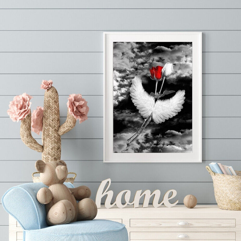 Red and white roses 40x50cm Oil Paint By Numbers Picture DIY Painting M748