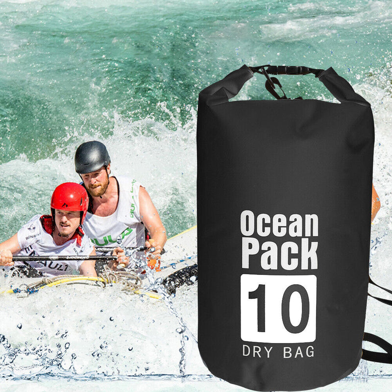 Waterproof Dry Bag Pack Sack Swimming Kayaking River Trekking (10L Black) Newly