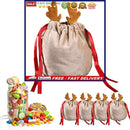 5pcs Gift Bags Drawstring Pocket Christmas Candy Bags Festive Party Decorations