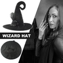 Halloween Witch Hat Pointed Velvet Witch Hat with Flower Woman Costume Props