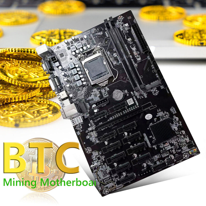 B250 BTC 12P Mining Motherboard+Switch SATA Cable DDR4 for LGA1151 Board Newly