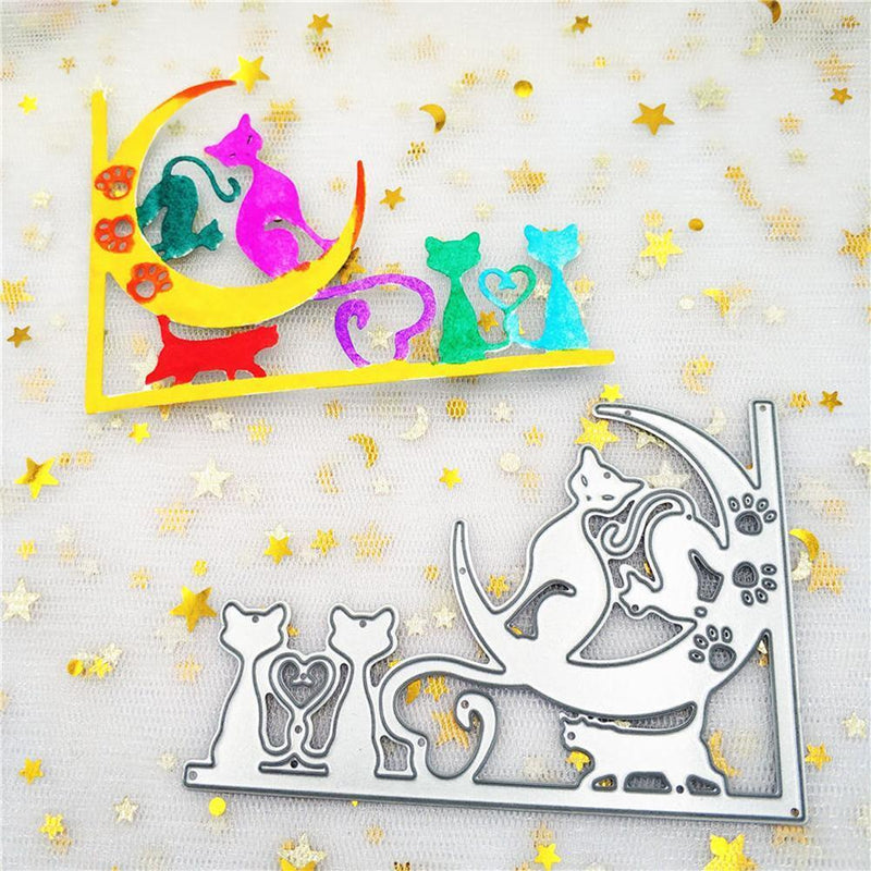 Metal Cutting Dies Stencils for DIY Scrapbooking Photo Album Moon Cat Card