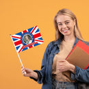 Small Flag - 10pcs Queens Elizabeth Stick Flags 70th Anniversary Decor (2) Newly