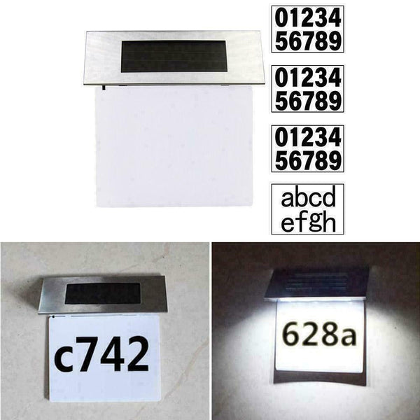 Solar House Number Plaque Light with 200LM Motion Sensor LED 8U7Y Addres I7A4