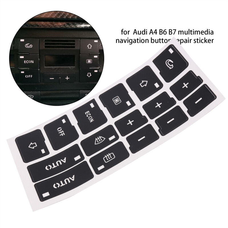 AC Climate Control Button Repair Decals Stickers For AUDI A4 B6 B7 2000-2004