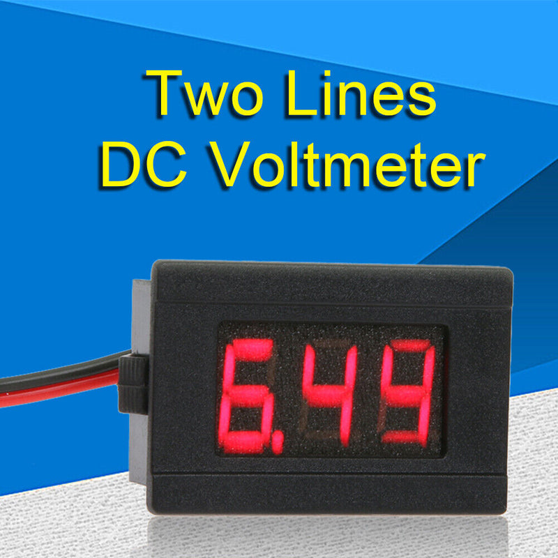 0.36inch LED Digital Voltmeter DC 4.5-30V Two Line Volt Meter(Red)